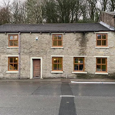 old cottage with new windows